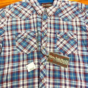 Mens Rock & Roll Cowboy snap front shirt XXL
